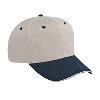 Otto Cap Brushed Cotton Twill Sandwich Visor Pro Style Two Tone Color Caps Black/Khaki/Khaki
