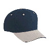 Otto Cap Brushed Cotton Twill Sandwich Visor Pro Style Two Tone Color Caps Khaki/Black/Black