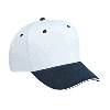 Otto Cap Cotton Twill Sandwich Visor Pro Style Two Tone Color Caps Black/White/White