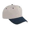 Otto Cap Cotton Twill Sandwich Visor Pro Style Two Tone Color Caps Black/Khaki/Khaki