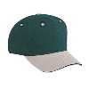 Otto Cap Cotton Twill Sandwich Visor Pro Style Two Tone Color Caps Khaki/Dark Green/Dark Green