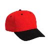Otto Cap Brushed Bull Denim Pro Style Two Tone Color Caps Black/Red