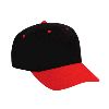 Otto Cap Brushed Bull Denim Pro Style Two Tone Color Caps Red/Black