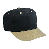 Otto Cap Brushed Bull Denim Pro Style Two Tone Color Caps Khaki/Black