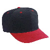 Otto Cap Brushed Bull Denim Pro Style Two Tone Color Caps Red/Black