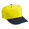 Otto Cap Brushed Bull Denim Pro Style Two Tone Color Caps Black/Yellow
