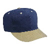 Otto Cap Brushed Bull Denim Pro Style Two Tone Color Caps Khaki/Navy