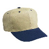Otto Cap Brushed Bull Denim Pro Style Two Tone Color Caps Navy/Khaki