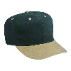 Otto Cap Brushed Bull Denim Pro Style Two Tone Color Caps Khaki/Dark Green