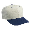 Otto Cap Brushed Bull Denim Pro Style Two Tone Color Caps Navy/Stone Gray