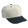 Otto Cap Brushed Bull Denim Pro Style Two Tone Color Caps Black/Stone Gray