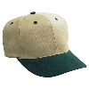 Otto Cap Brushed Bull Denim Pro Style Two Tone Color Caps Dark Green/Khaki