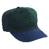 Otto Cap Brushed Bull Denim Pro Style Two Tone Color Caps Navy/Dark Green