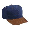 Otto Cap Brushed Bull Denim Pro Style Two Tone Color Caps Dark Caramel/Navy