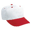 Otto Cap Brushed Bull Denim Pro Style Two Tone Color Caps Red/White