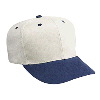 Otto Cap Brushed Bull Denim Pro Style Two Tone Color Caps Navy/Stone Gray