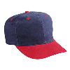 Otto Cap Brushed Bull Denim Pro Style Two Tone Color Caps Red/Navy