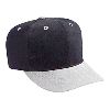 Otto Cap Brushed Bull Denim Pro Style Two Tone Color Caps Gray/Black