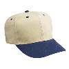 Otto Cap Brushed Bull Denim Pro Style Two Tone Color Caps Navy/Khaki