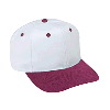 Otto Cap Brushed Cotton Twill Pro Style Two Tone Color Caps Maroon/White