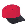 Otto Cap Brushed Cotton Twill Pro Style Two Tone Color Caps Black/Red