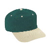 Otto Cap Brushed Cotton Twill Pro Style Two Tone Color Caps Khaki/Dark Green