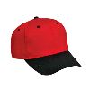 Otto Cap Cotton Twill Pro Style Two Tone Color Caps Black/Red