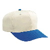 Otto Cap Cotton Twill Pro Style Two Tone Color Caps Royal/Natural