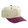 Otto Cap Cotton Twill Pro Style Two Tone Color Caps Maroon/Khaki