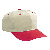 Otto Cap Cotton Twill Pro Style Two Tone Color Caps Red/Khaki