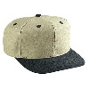 Otto Cap Washed Brushed Heavy Cotton Canvas Pro Style Two Tone Color Caps Black/Khaki