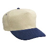 Otto Cap Brushed Bull Denim Five Panel ProStyle Two Tone Color Caps Navy/Khaki