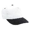 Otto Cap Brushed Bull Denim Five Panel ProStyle Two Tone Color Caps Black/White