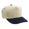 Otto Cap Brushed Bull Denim Five Panel ProStyle Two Tone Color Caps Black/Khaki
