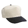 Otto Cap Brushed Bull Denim Five Panel ProStyle Two Tone Color Caps Black/Stone Gray