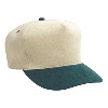 Otto Cap Brushed Bull Denim Five Panel ProStyle Two Tone Color Caps Dark Green/Khaki