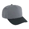 Otto Cap Cotton Twill Five Panel Pro Style Two Tone Color Caps Black/Charcoal Gray/Charcoal Gray