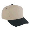 Otto Cap Cotton Twill Five Panel Pro Style Two Tone Color Caps Black/Khaki/Khaki
