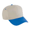 Otto Cap Cotton Twill Five Panel Pro Style Two Tone Color Caps Royal/Khaki/Khaki