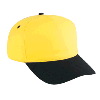 Otto Cap Cotton Twill Five Panel Pro Style Two Tone Color Caps Black/Yellow/Yellow