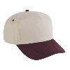 Otto Cap Cotton Twill Five Panel Pro Style Two Tone Color Caps Maroon/Khaki/Khaki