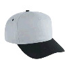 Otto Cap Cotton Twill Five Panel Pro Style Two Tone Color Caps Black/White/White