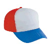 Otto Cap Cotton Twill Five Panel Pro Style Two Tone Color Caps Royal/White/Red