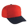Otto Cap Cotton Twill Five Panel Pro Style Two Tone Color Caps Black/Red/Red