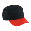 Otto Cap Cotton Twill Five Panel Pro Style Two Tone Color Caps Red/Black/Black