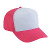 Otto Cap Cotton Twill Five Panel Pro Style Two Tone Color Caps Hot Pink/White/Hot Pink