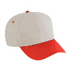 Otto Cap Cotton Twill Five Panel Pro Style Two Tone Color Caps Red/Khaki/Khaki