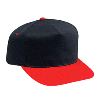 Otto Cap Cotton Twill Five Panel Pro Style Two Tone Color Caps Red/Black