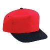 Otto Cap Cotton Twill Five Panel Pro Style Two Tone Color Caps Black/Red