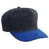 Otto Cap Brushed Bull Denim Low Crown Golf Style Two Tone Color Caps Royal/Black